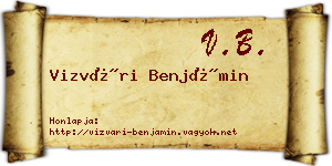 Vizvári Benjámin névjegykártya